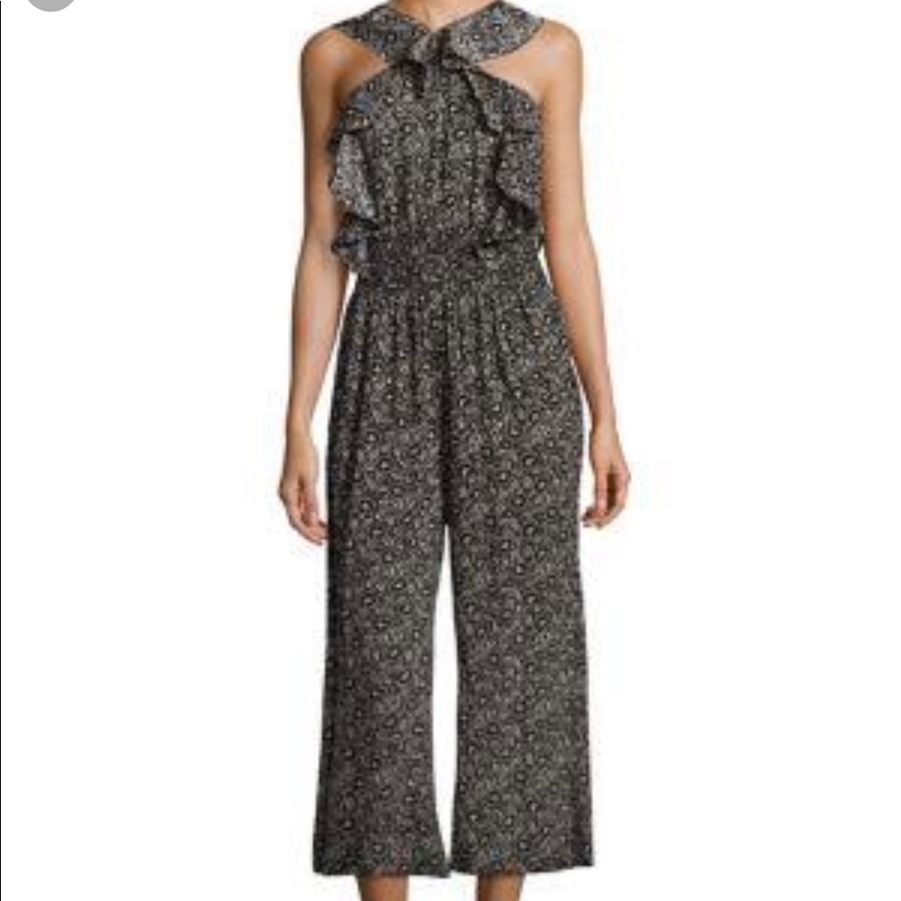 Rebecca Taylor silk cropped jumpsuit